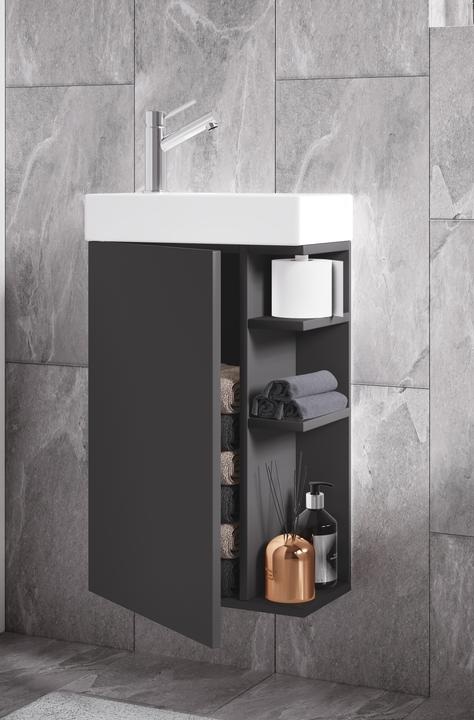 Produktbild VCM 2-tlg Badmöbel Set Gäste WC Gästebad Waschplatz Waschtisch klein schmal Lumia