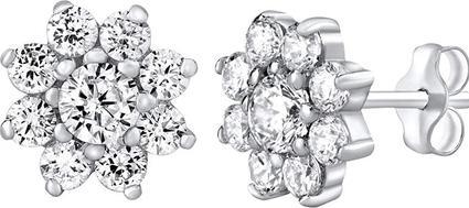 Silvego Silver earrings of clear zircon for the purse (925 Sterling Silber)