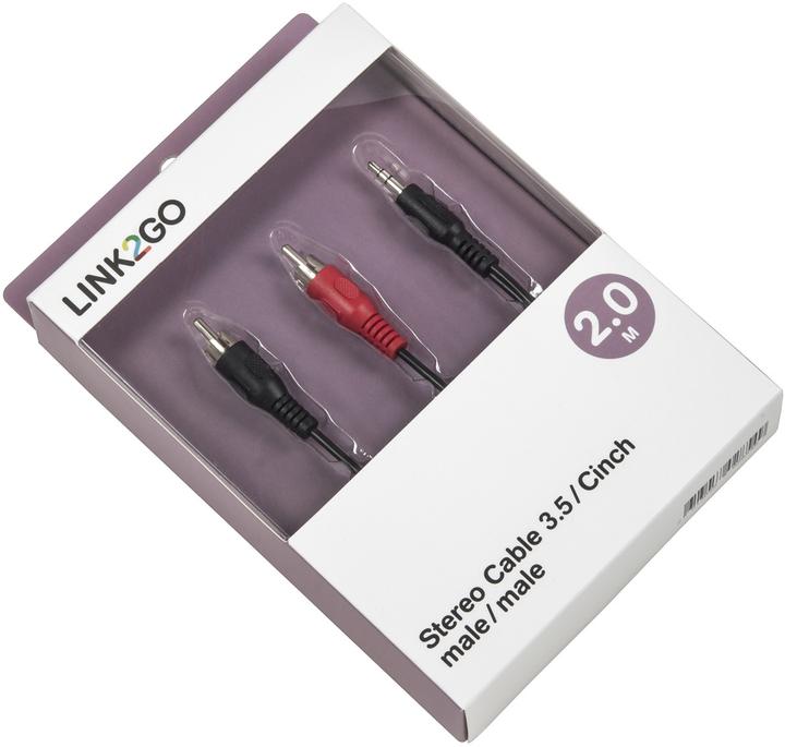 Produktbild Link2Go 3.5 Klinke auf Cinch (2 m, Cinch, 3.5mm Klinke (AUX))