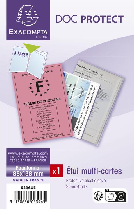 Actual product image Exacompta Doc Protect PVC 4 Part Multi Card Protective Sleeve - Crystal (10 x)