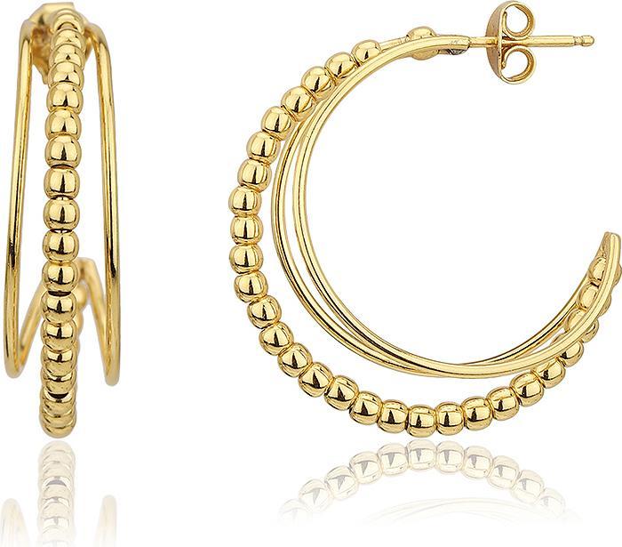 Leyda Ohrstecker Creolen (vergoldet 750 / 18 K Gold, Silber 925)