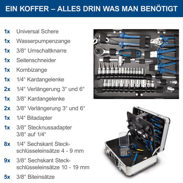 Produktbild Scheppach Handwerkzeugsatz TB150 im Metallkoffer 101-tlg. (101 Teile)