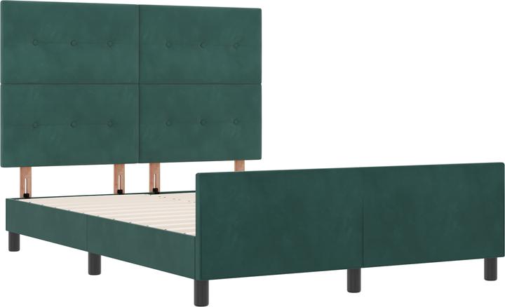 Produktbild VidaXL Bettgestell Dunkelgrün 140x200 cm Samt (140 x 200 cm)