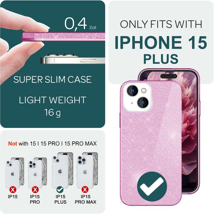Produktbild Nalia Glitzer Hülle (Apple iPhone 15 Plus)