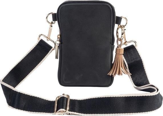 Produktbild Artebene MAJOIE Handytasche Nubuk-Lederoptik Schwarz – Vegane Crossbody-Bag mit goldenen Akzenten von Arteben