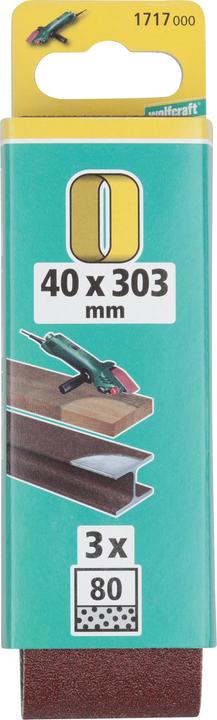 Actual product image wolfcraft wolfcraft 3 thread sanding belts corundum K80 40x303 (80)