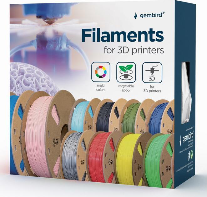 Image du produit Gembird Filament, PLA Silk Ice, 1.75 mm, 1 kg (PLA, 1.75 mm, 1320 g, Bleu)