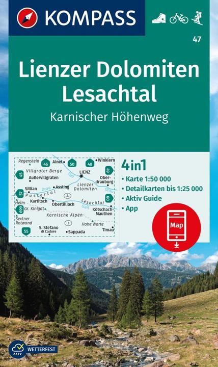 Produktbild Wanderkarte 47 Lienzer Dolomiten, Lesachtal, Karnischer Höhenweg 1:50.000