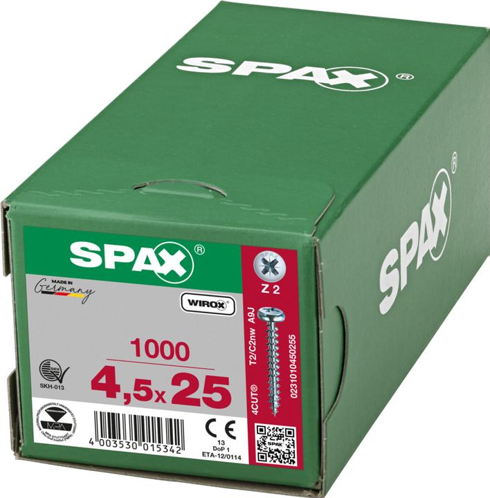 Immagine prodotto Spax Viti per truciolare PH PZ2 4,5x25 mm (1000 Viti per pezzo)