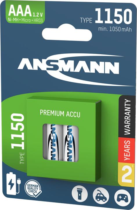 Actual product image Ansmann NiMH battery Micro AAA type 1150 (min. 1050 mAh) (4 pcs., AAA, 1050 mAh)