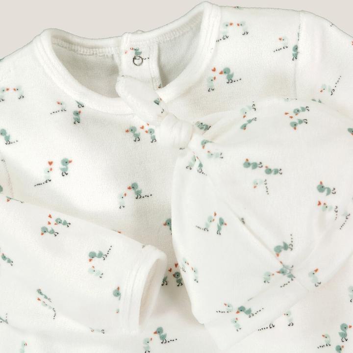 Actual product image La Redoute Collections Romper suit and cap set (74)