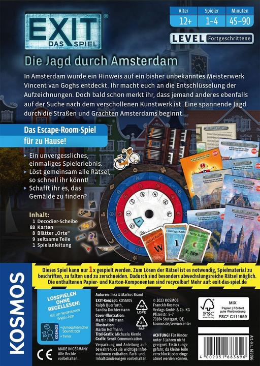 Actual product image Kosmos EXIT® - The game: The hunt through Amsterdam (German)