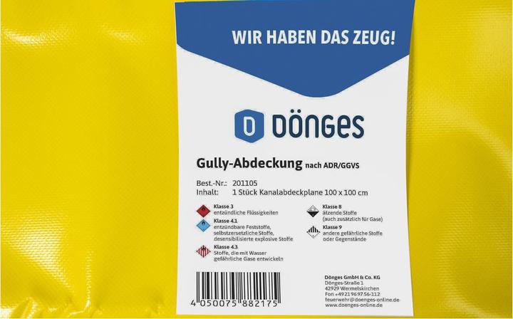 Produktbild Dönges Gully-Abdeckung nach ADR & GGVS, Gullyabdichtung, 100 x 100 cm (100 x 100 cm)