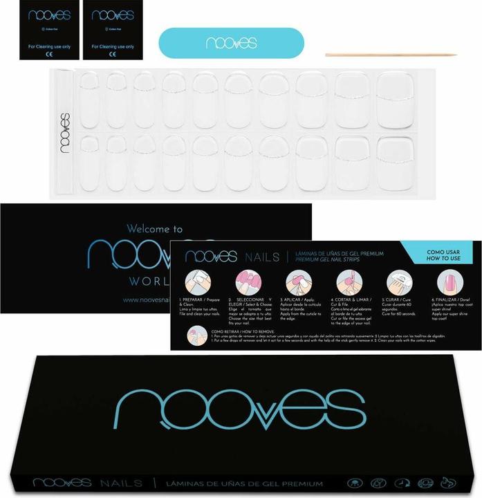 Immagine prodotto Nooves NAILS Premium Gel Foils precaricati French LUXE Trasparente Qualità Salon Lunga Lasti (Solvente per unghie)