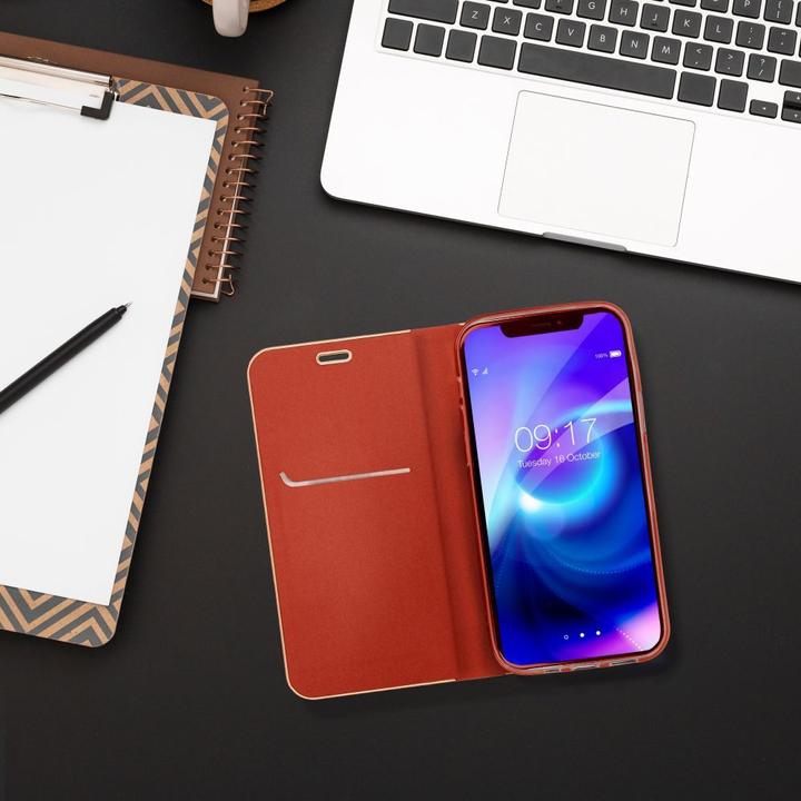 Produktbild NoName Book case OEM LUNA Book Gold for XIAOMI Redmi Note 11 / 11S red (Xiaomi Redmi Note 11, Oppo A11s)