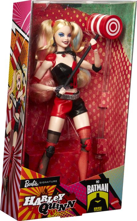 Actual product image Barbie Signature Harley Quinn Sammlerpuppe mit beweglichem Körper, ikonischem Outfit und Schlägel