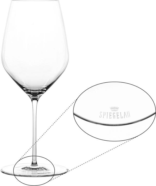 Actual product image Spiegelau Hi-Lite Bordeauxgläser + Poliertuch (65 cl, 6 Glasses, Red wine glasses)