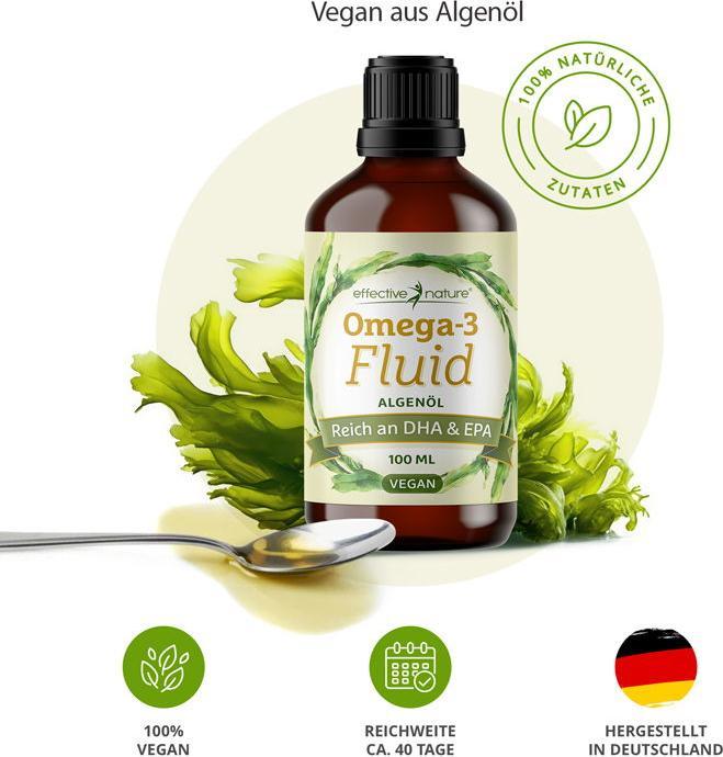 Actual product image Effective Nature Omega-3 algae oil vegan (1 Piece, Liquid)