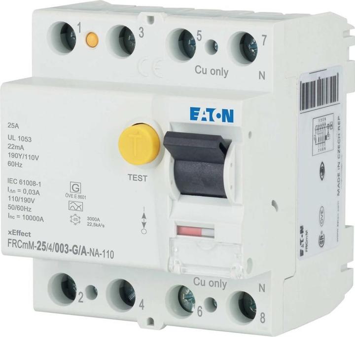 Eaton MOE FRCMM-25/4/003-G/A-NA-110 RCD switch, 25A, 4pin, 30mA