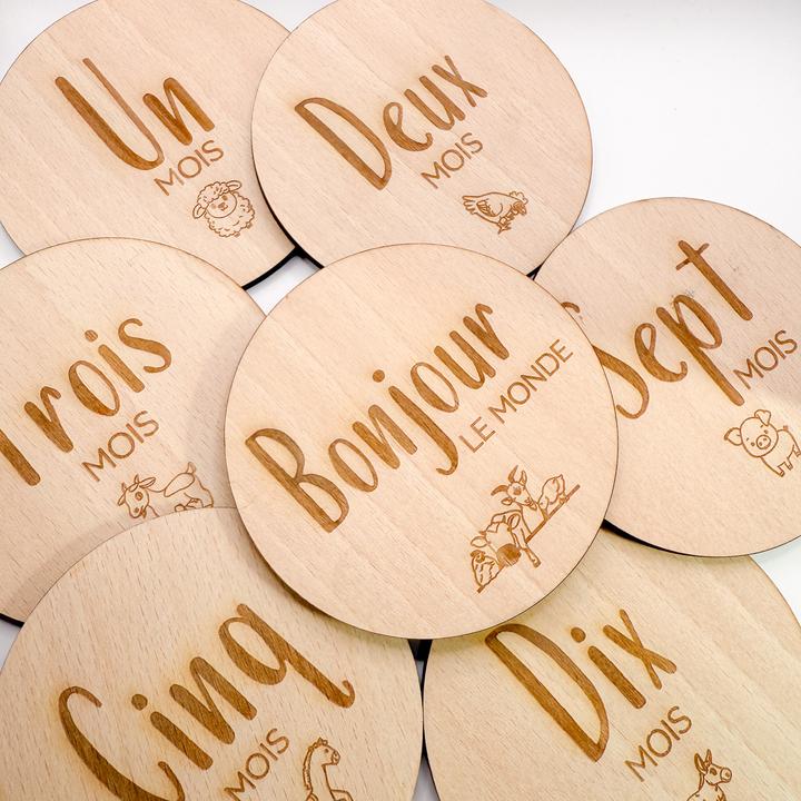 Produktbild Ultimus Baby Meilenstein Markierungskarten Bergmotiv (Englisch Buchenholz)