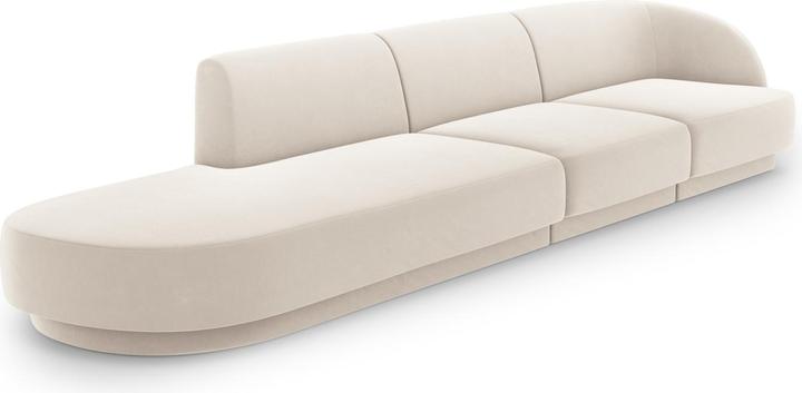 Actual product image Micadoni Left Velvet Sofa, "Miley", 4 Seats, 323x90x70Made in Europe (Modular sofa, 4-seater)