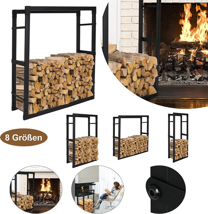 Produktbild Lospitch Brennholzregal aus Stahl 25x60x150cm (60 x 25 x 150 cm)