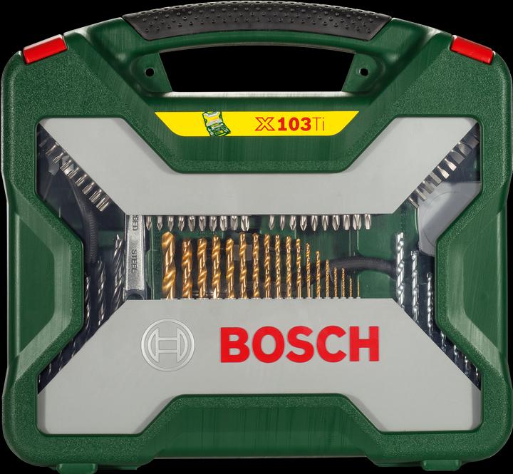 Produktbild Bosch Zubehör X-Line-Titanium Bohrer- und Schrauber-Set, 103-teilig (1 mm, 1.5 mm, 2 mm, 2.5 mm, 3 mm, 3.5 mm, 4 mm, 4.5 mm, 5 mm, 5.5 mm, 6 mm, 6.5 mm, 7 mm, 8 mm, 10 mm)
