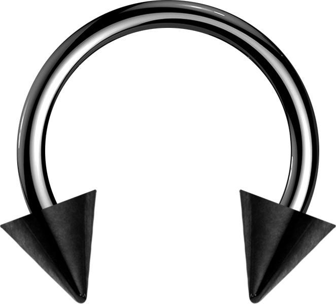 Produktbild Star Piercing Micro Circular Barbell schwarz mit zwei Cones (ohne Messing, Chirurgenstahl 316L)