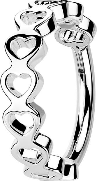 Produktbild Star Piercing Micro Segmentring klappbar silber Herzen (Chirurgenstahl 316L, ohne Messing)
