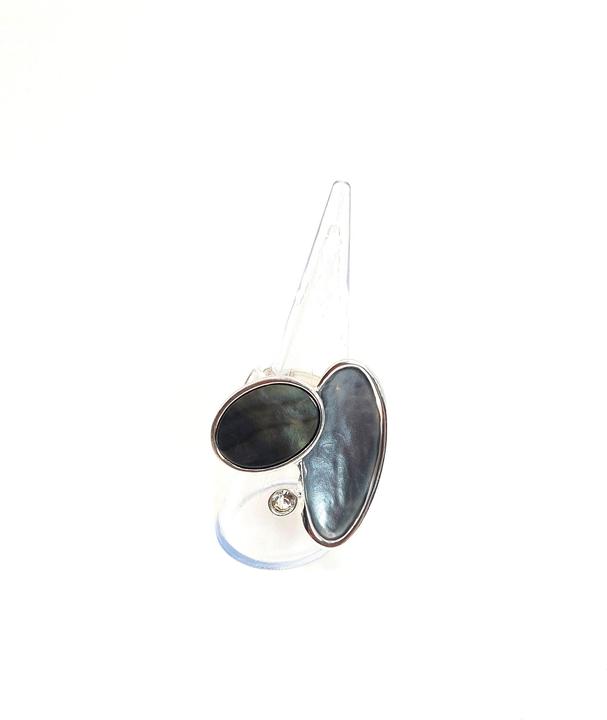 Actual product image Signé Signè ring ladies' ring silver-coloured grey elastic rhodium-plated One Size No.27 (18, 19, 20, 21)