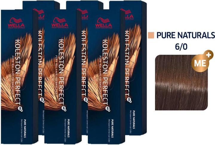 Actual product image Wella Koleston Perfect ME+ Pure Naturals Set of 6 6/0 Dark Blonde (0, 6)