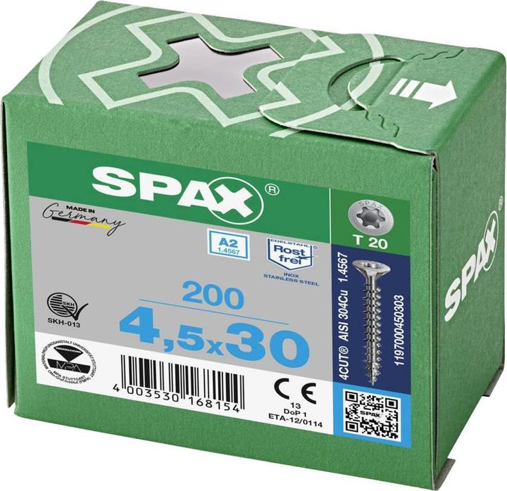 Actual product image Spax Chipboard screws A2 (200 Screws per piece)