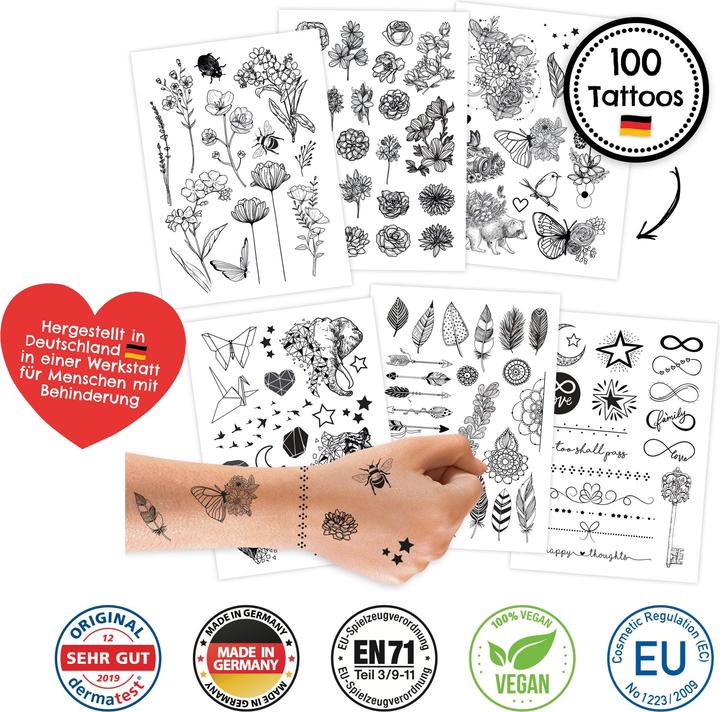Actual product image Papierdrachen 100 Kindertattoos