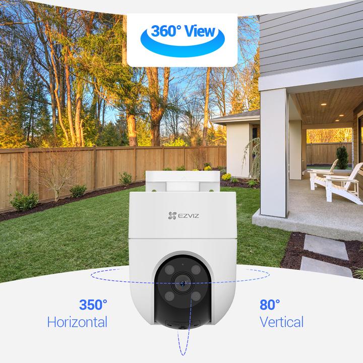 Produktbild EZVIZ Drahtlose Wi-Fi-Kamera H8C, 1080p, DOME PT, F4 mm, gesteuert, IP65 (1920 x 1080 Pixels)