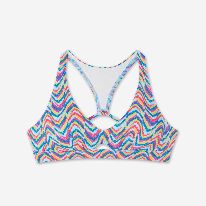 Olaian Bikini-Oberteil Bustier Surfen Damen Agatha Pandor blau/rosa