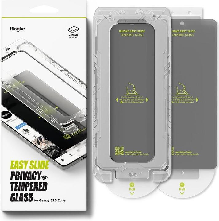 Image du produit Ringke Easy Slide 2er-Pack Sichtschutzglas für Samsung Galaxy S25 Edge (2 pièce(s), Samsung Galaxy S25 Edge)
