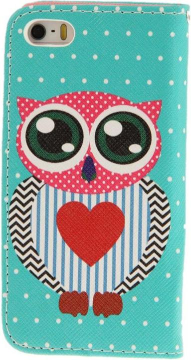 Actual product image König Design Protective cover mobile case (flip landscape) for mobile Apple iPhone 5 / 5s owl with heart (Apple iPhone 5)