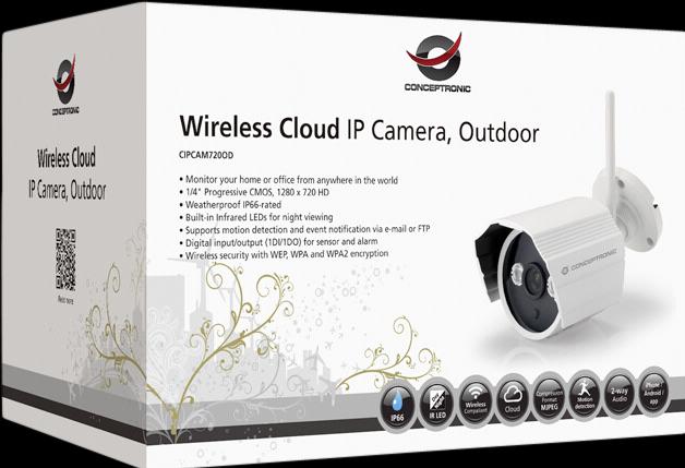 Actual product image Conceptronic CIPCAM720OD Wireless Network Camera (1280 x 720 pixels)