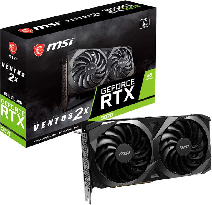 Actual product image MSI GeForce RTX 3070 Ventus 2x OC LHR (8 GB)