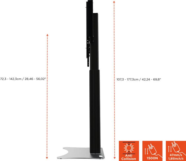 Produktbild Celexon Elektrischer Standfuss Expert Adjust 4286PB - 70 cm Schwarz (86", 136 kg)