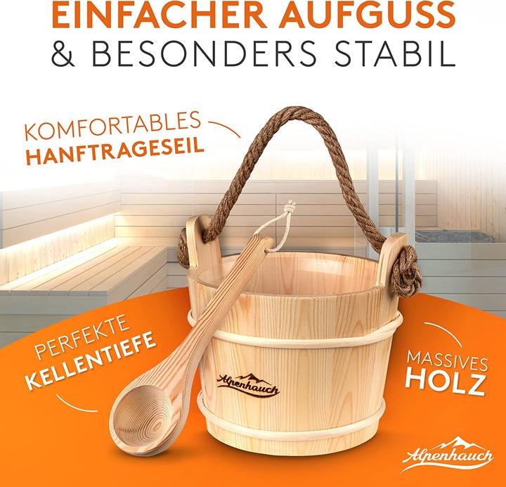 Immagine prodotto Alpenhauch Secchio per sauna con cazzuola