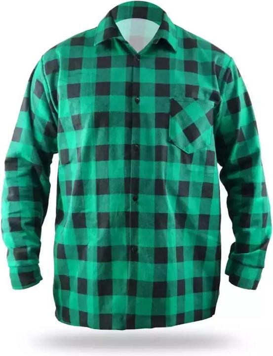 Dedra grünes Flanellhemd, Grösse XXL, 100 % Baumwolle (BH51F4-XXL) (XXL)