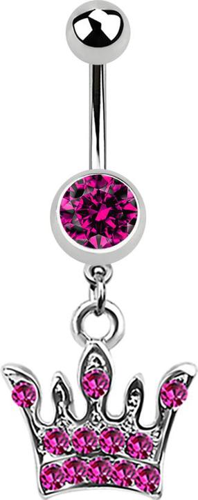 Immagine prodotto Star Piercing Banana argento con ciondolo corona fucsia (Acciaio chirurgico 316L, senza ottone)