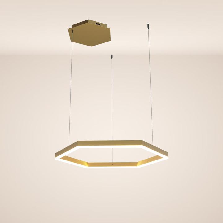 Produktbild s.luce Hexa eckige LED-Pendelleuchte Esstisch Direkt oder Indirekt (3100 lm)