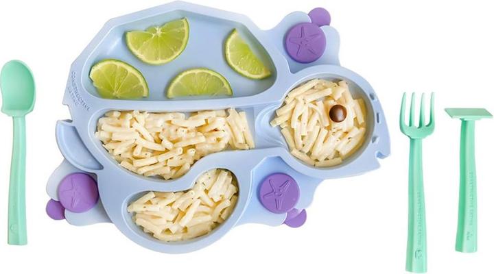 Constructive Eating Baby turtle plate, purple
