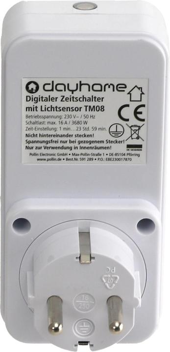 Produktbild Dayhome Digitaler Zeitschalter mit Lichtsensor TM08