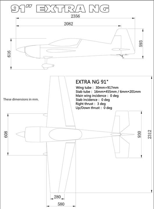 Produktbild Extremeflight-RC extra ng 91" rot/silber arf