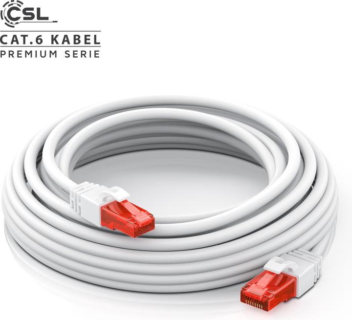Produktbild CSL CAT.6 Netzwerkkabel - Ethernet Gigabit Lan Kabel RJ45 - Patchkabel - komp. CAT.5 CAT.6 CAT.7 CAT.8 (UTP, CAT6, 30 m)