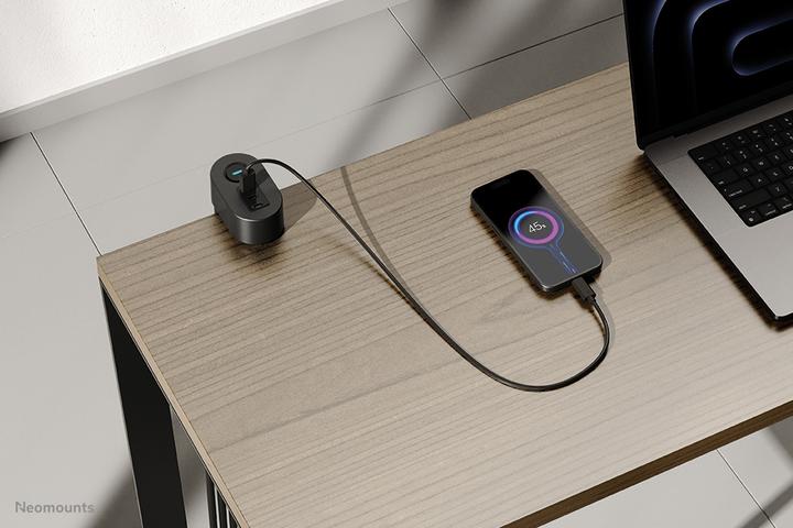 Produktbild Neomounts Tischsteckdose mit Klemme 3-fach/230V/USB-A/2xUSB-C/schwarz (Tisch)