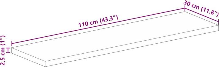 Produktbild VidaXL Tischplatte Holzplatte Esstisch 110x30x2,5cm Rechteckig Massivholz Mango